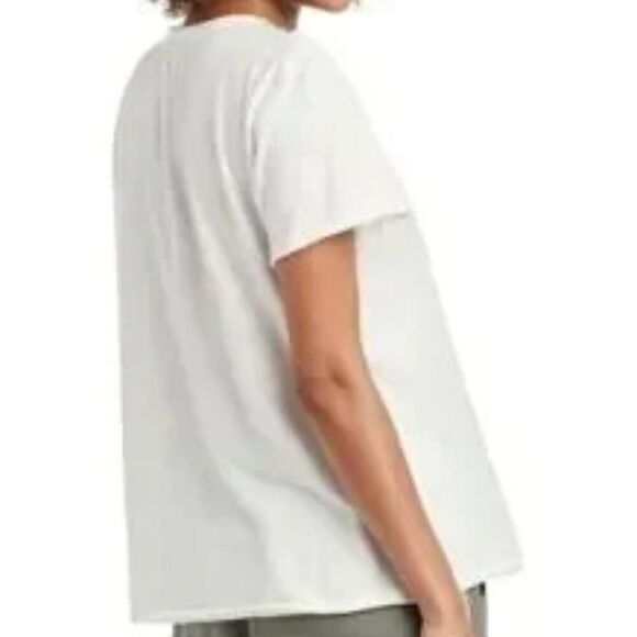 KNOX ROSE White V Neck Embroidered Boho Bohemian Short Sleeve Top Womens XL - Picture 9 of 11